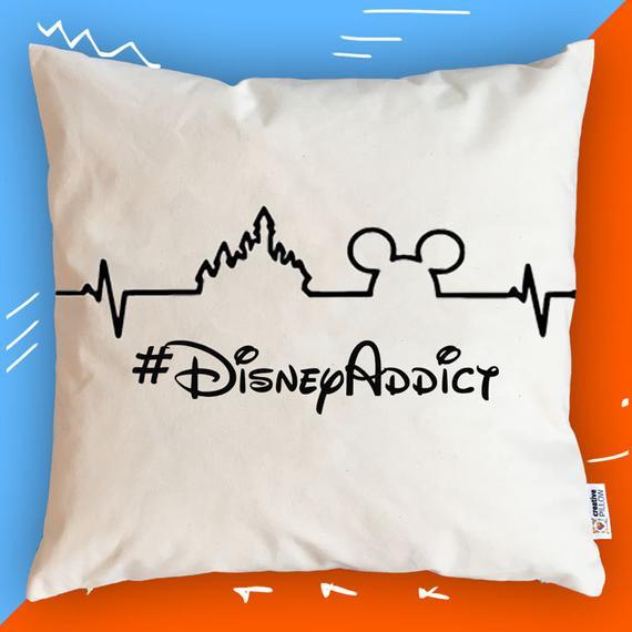 Disney Addict gift for Sister gift for Brother gift for Disney Lover gift Disney gift for Adults Disney Heartbeat gift Decorative Pillow