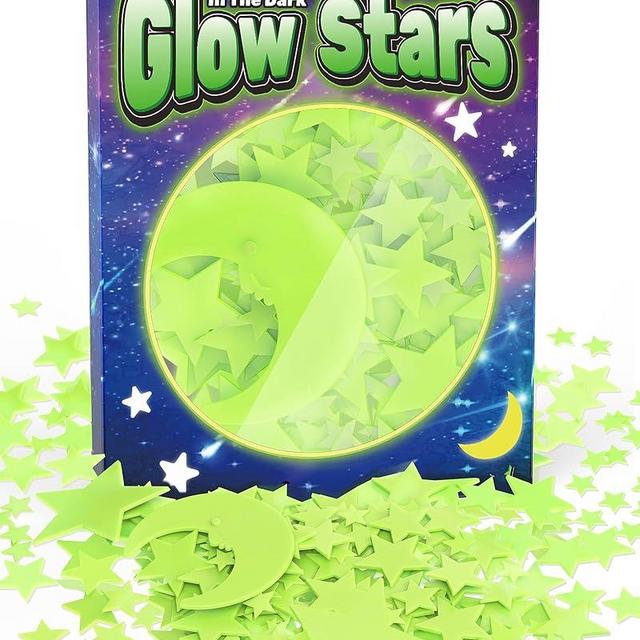 Greingways 201 Pcs Glow in The Dark Stars Stickers for Ceiling Bedroom, Stocking Stuffers for Kids Ages 3-5, 4-8, 8-12, Boys Girls Room Decor Wall Stickers Stocking Stuffers for Toddler-Green