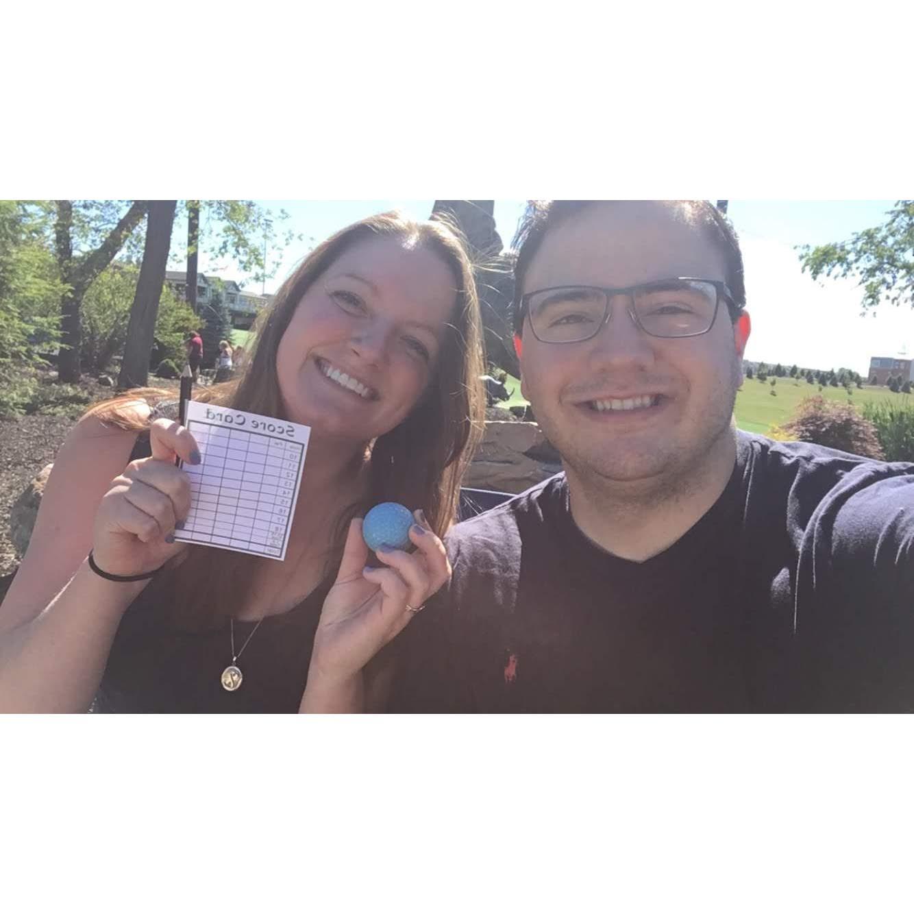 Mini golf date day! I won.