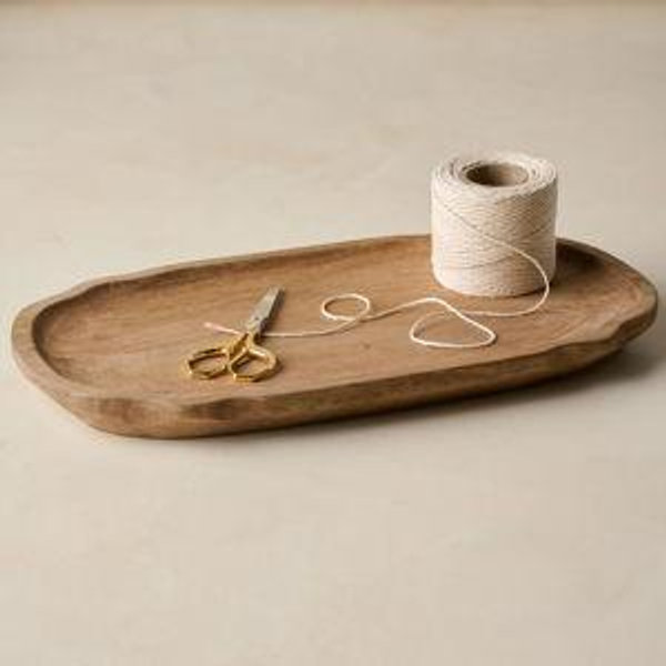 Small Brigitte Fluted Edge Wood Tray