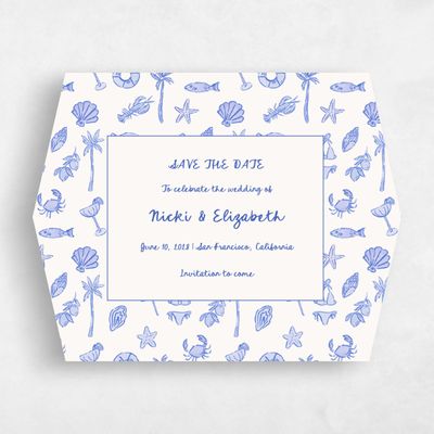 Blue Diamond Wedding Save the Date - Tenger Landscape