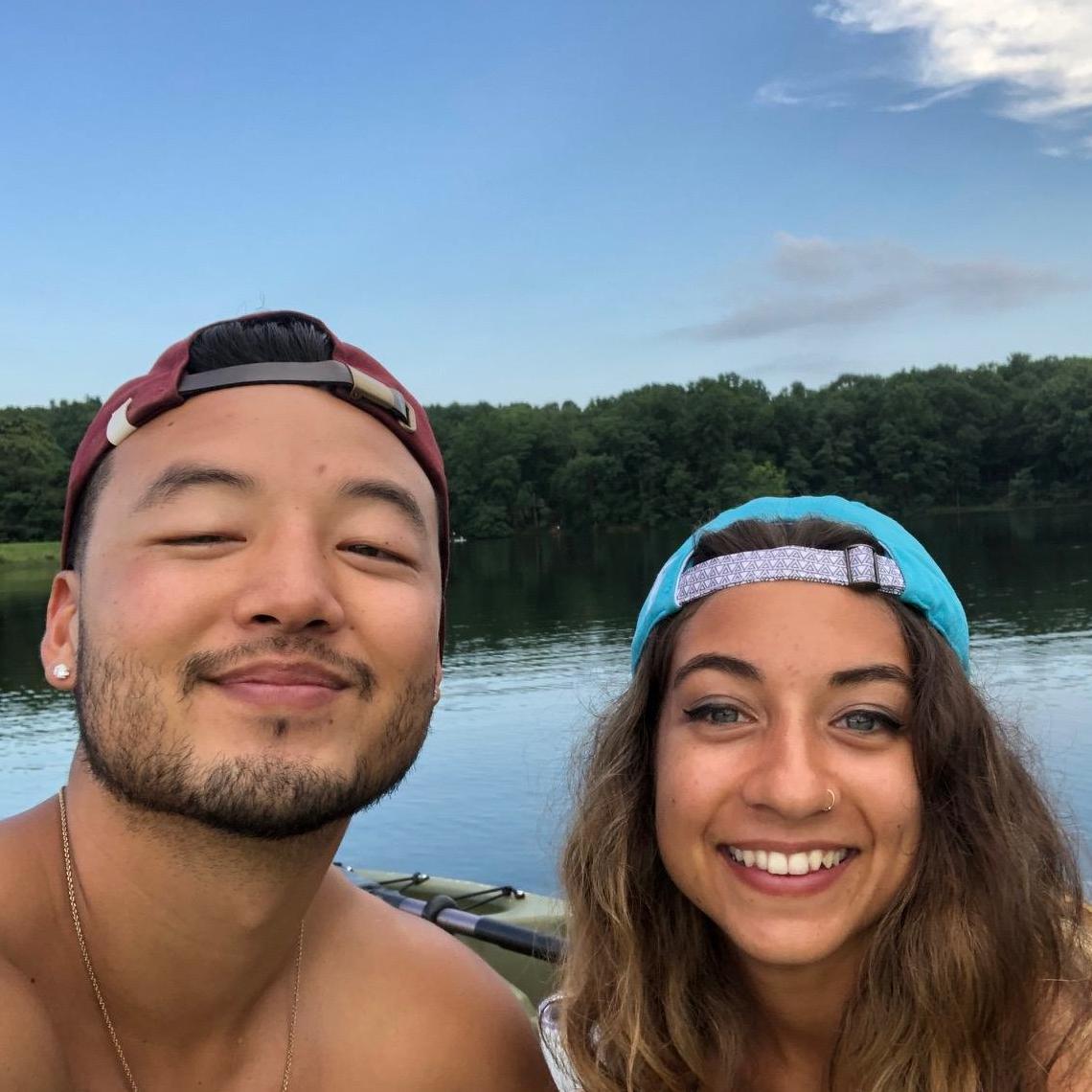 Paddleboarding in Round Hill, VA on our first official day as a couple- July 5, 2019
