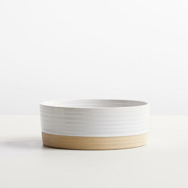 Quinn Pet Bowl, Ivory and Tan, Medium, 10 Cups