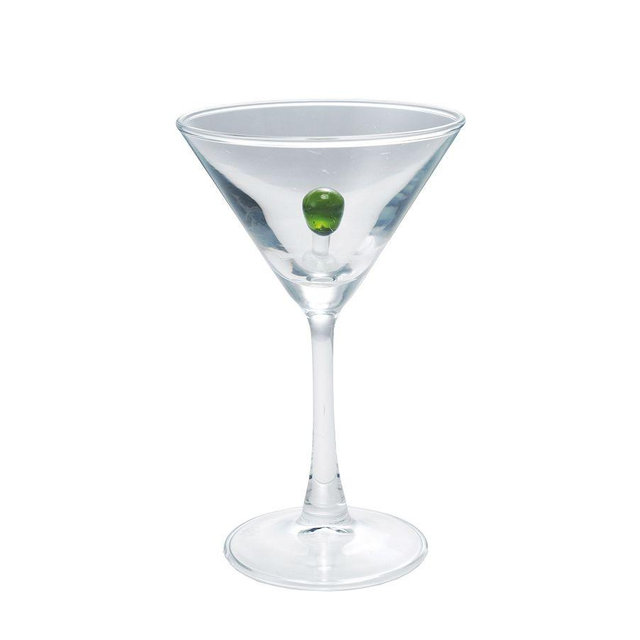 Parker Stemmed Martini with Olive Glass, Set of 2
