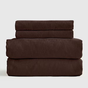 Organic Brushed Cotton Sheet Set - Espresso, King