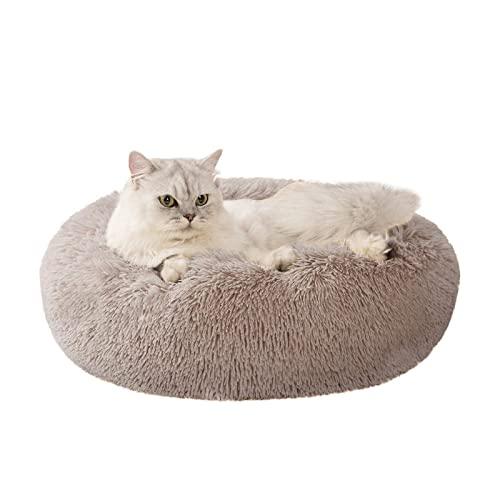 Love's cabin Cat Beds for Indoor Cats - Cat Bed with Machine Washable, Waterproof Bottom - Fluffy Dog and Cat Calming Cushion Bed for Joint-Relief and Sleep Improvement