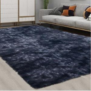 CAROMIO 10x13 Area Rugs for Living Room Extra Large Fluffy Rug Non-Slip Non-Shedding Plush and Thick Tie Dye Accent Rug Carpet for Bedroom, Faux Fur Fuzzy Shaggy Rugs for Kids Dorm, Navy