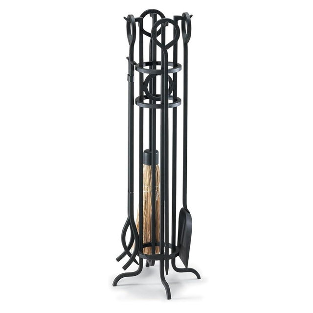 NAPA FORGE Pilgrim Home and Hearth 19004 Arts and Crafts Fireplace Tool Set, Black