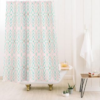 Bohemian Diamonds Mint Shower Curtain