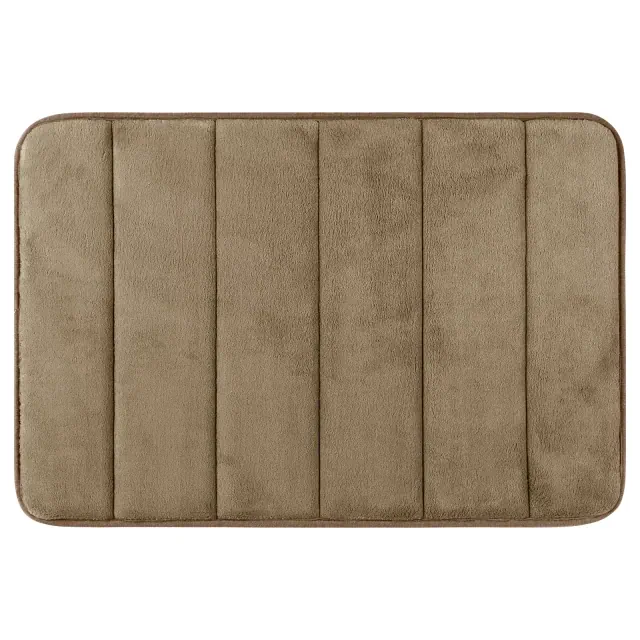 Unique Bargains Non Slip Absorbent Thick Soft Quick Dry Bathroom Bath Rugs Brown 20" x 32"