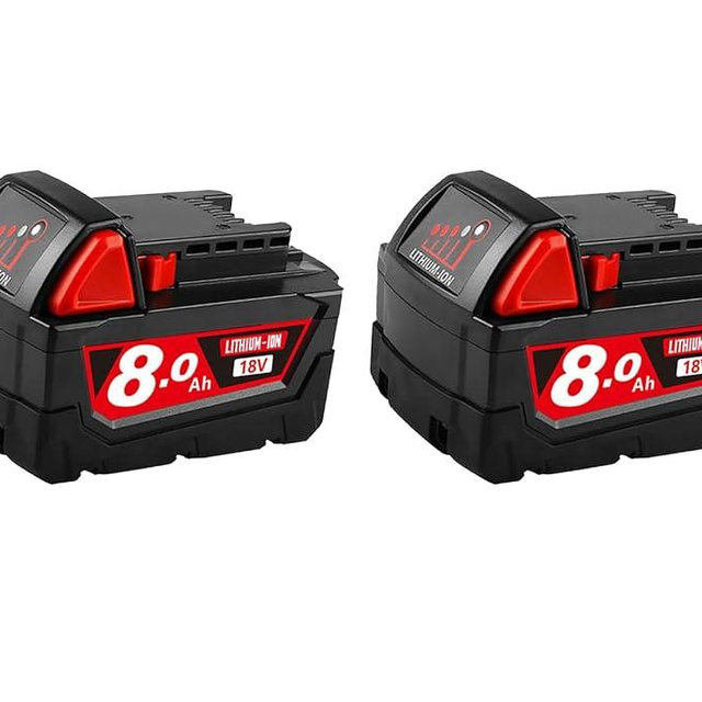 2pack M18 8AH for Milwaukee Lithium Battery Charging Protection and Upgrades Large-Capacity Battery Pack Compatible with Original Wrench Electric Drill Impact Drill Wilwaukee18V Lithium Battery