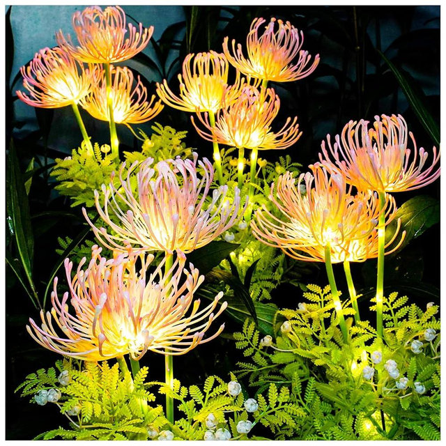 DooYard Solar Garden Lights, Solar Flowers Lights with Glowing Flowers & Stems, Upgraded Solar Panel, Solar Lights Outdoor for Garden Decoration,Yard Decor and Gift for Mother (4 Pack)