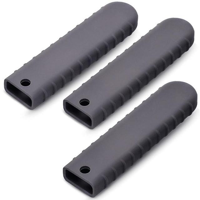 Webake Cast Iron Handle Cover, Silicone Hot Handle Cover Holder Sleeve for Small Cast Iron Skillet Pot Pan Handle Covers 5.4" x 1.15" x 0.5"(3 Pack)