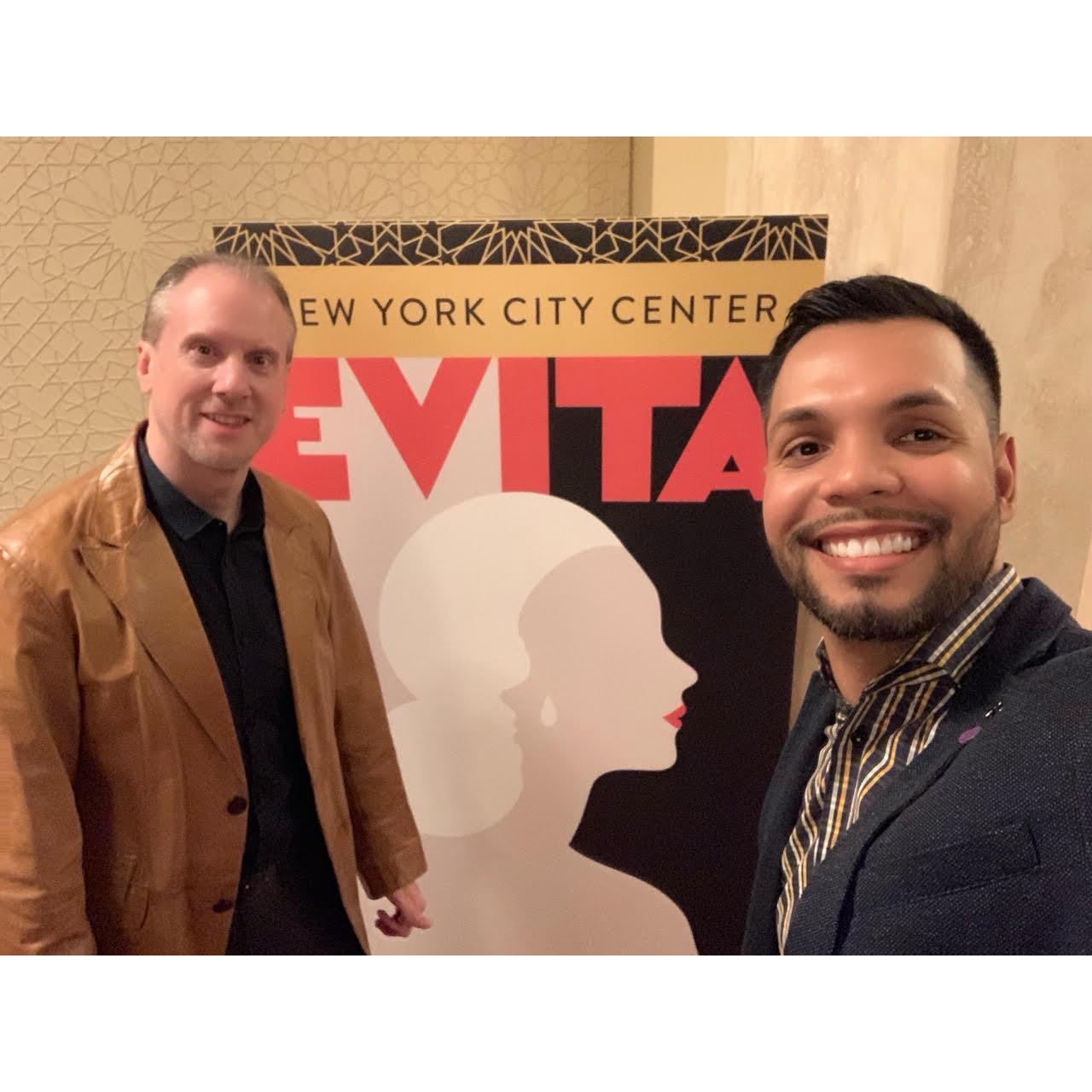 At NY City Center for a performance of Evita. #VoteForPedroAndJon