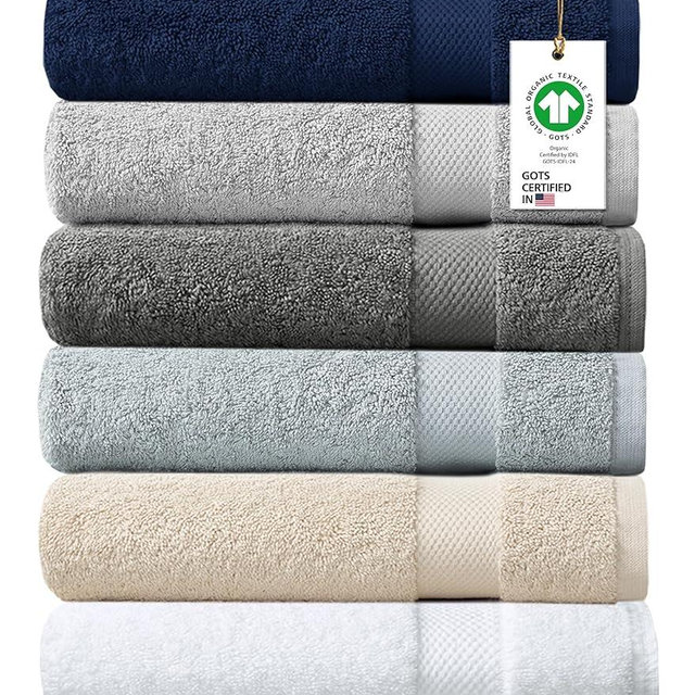 Delara Organic Cotton 6PC Luxuriously Plush Bath Towel, GOTS & OEKO-TEX Certified, Premium Hotel Quality Towels, Feather Touch Technology, 650 GSM Long Staple Soft, Quick Dry & Ultra-Absorbent 30"x58"