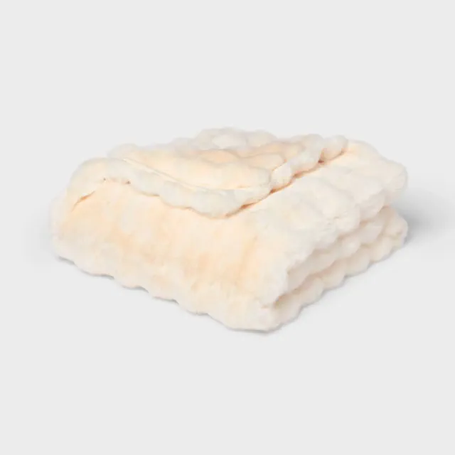 Bubble Fur Blanket Ivory - Threshold™