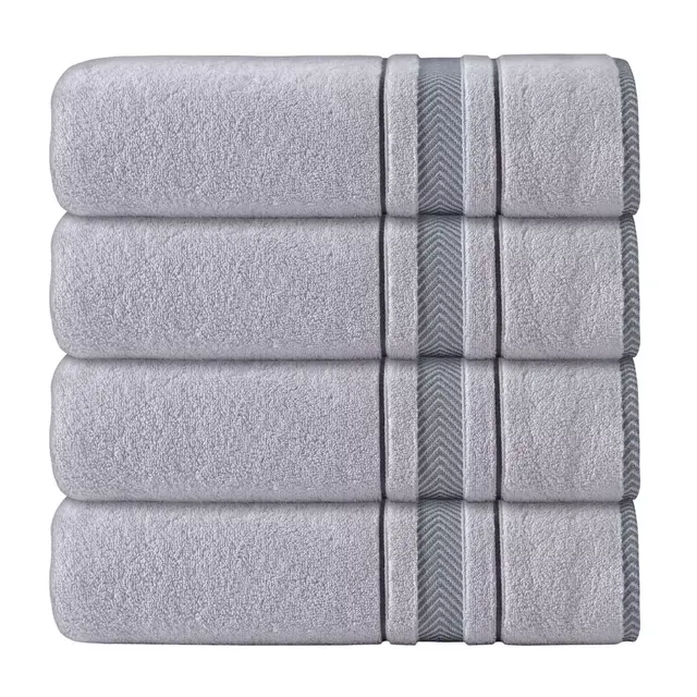 Enchante Home® Enchasoft 4-Piece Bath Towel Set in Silver