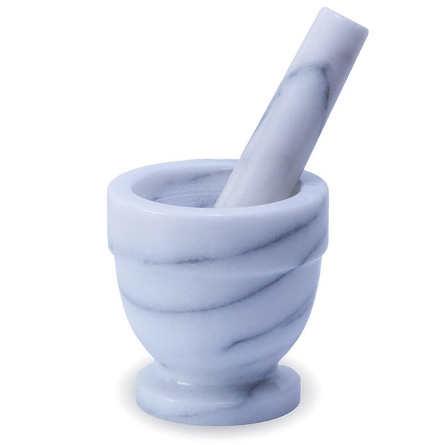 LIUHER Marble Mortar and Pestle Set, 150ml, Spice Grinder, Herb Ginder, Unpolished Marble Spice Crusher, Kitchen Utensil (4"X4"), Taiwan Select