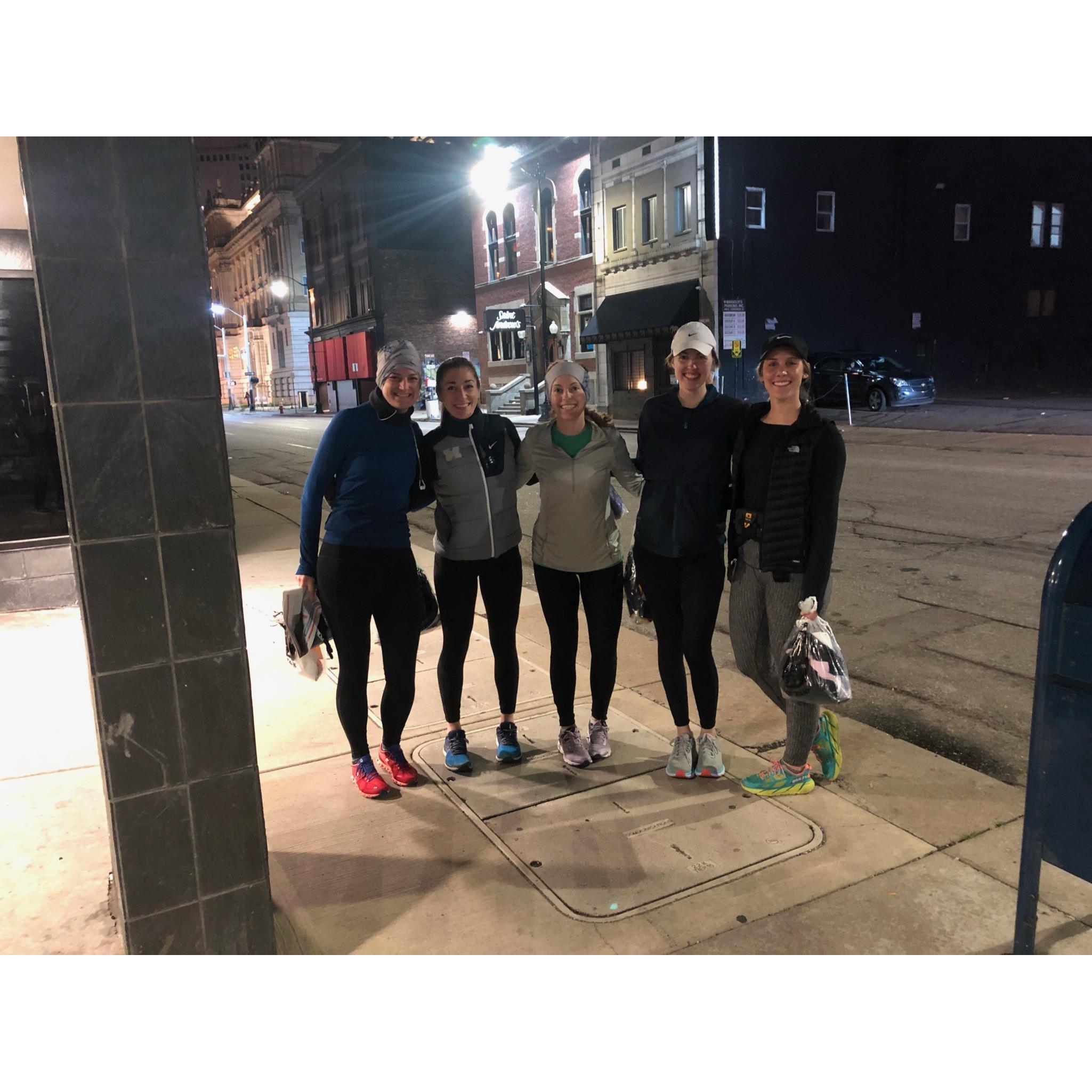 Year 3 - Abby with her co-residents running the Detroit Marathon!