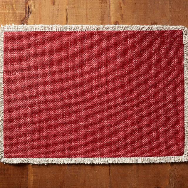 Mason Fringe Placemat, Each - Red