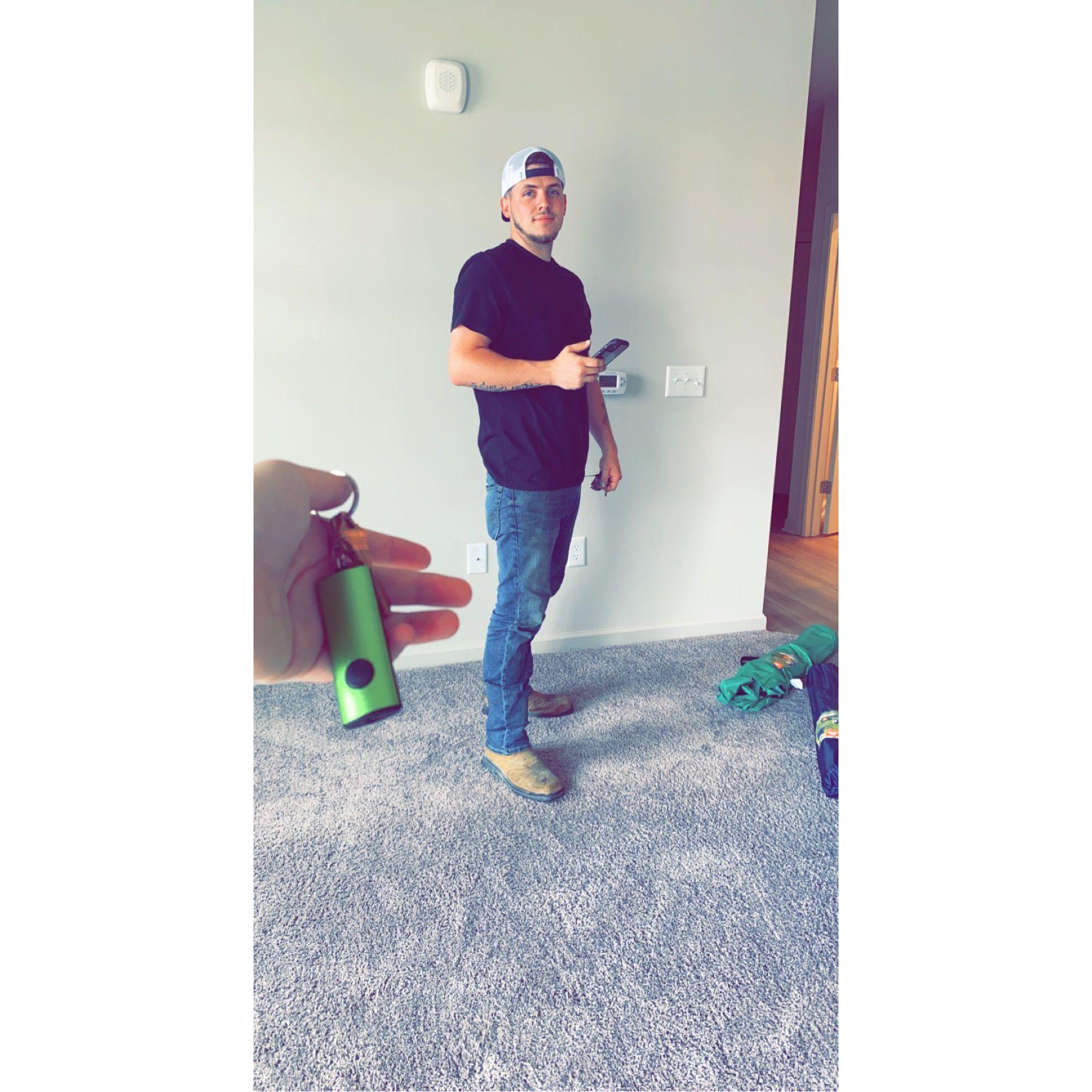 Our first day in our first apartment!