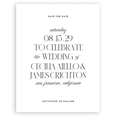 White Wedding Digital Save the Date - Milan Portrait
