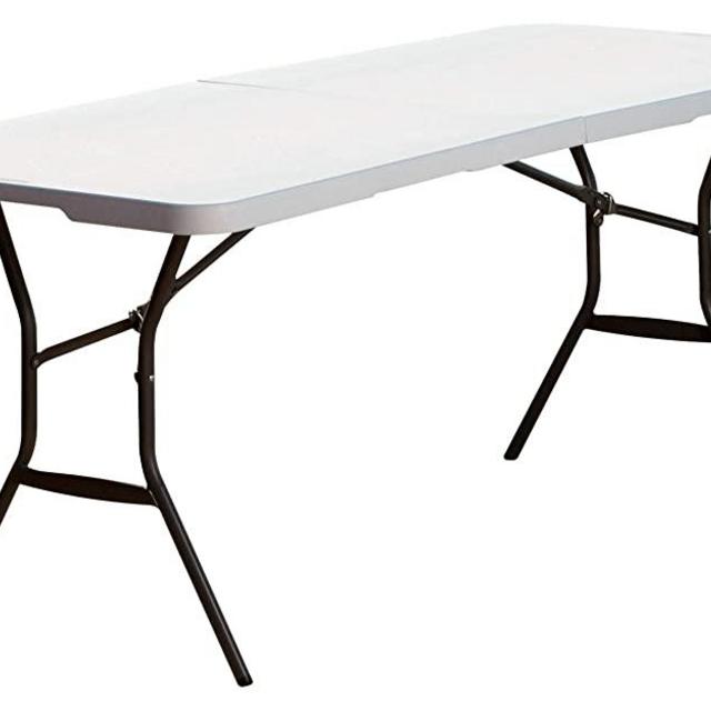 Lifetime 6 ft Fold-in-Half Table, White Granite