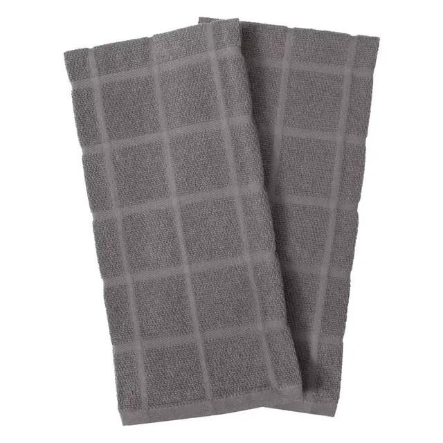 Our Table™ Everyday Solid Kitchen Towels in Grey (Set of 2)