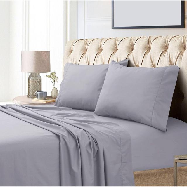 Queen 800 Thread Count Extra Deep Pocket Sateen Sheet Set Gray - Tribeca Living