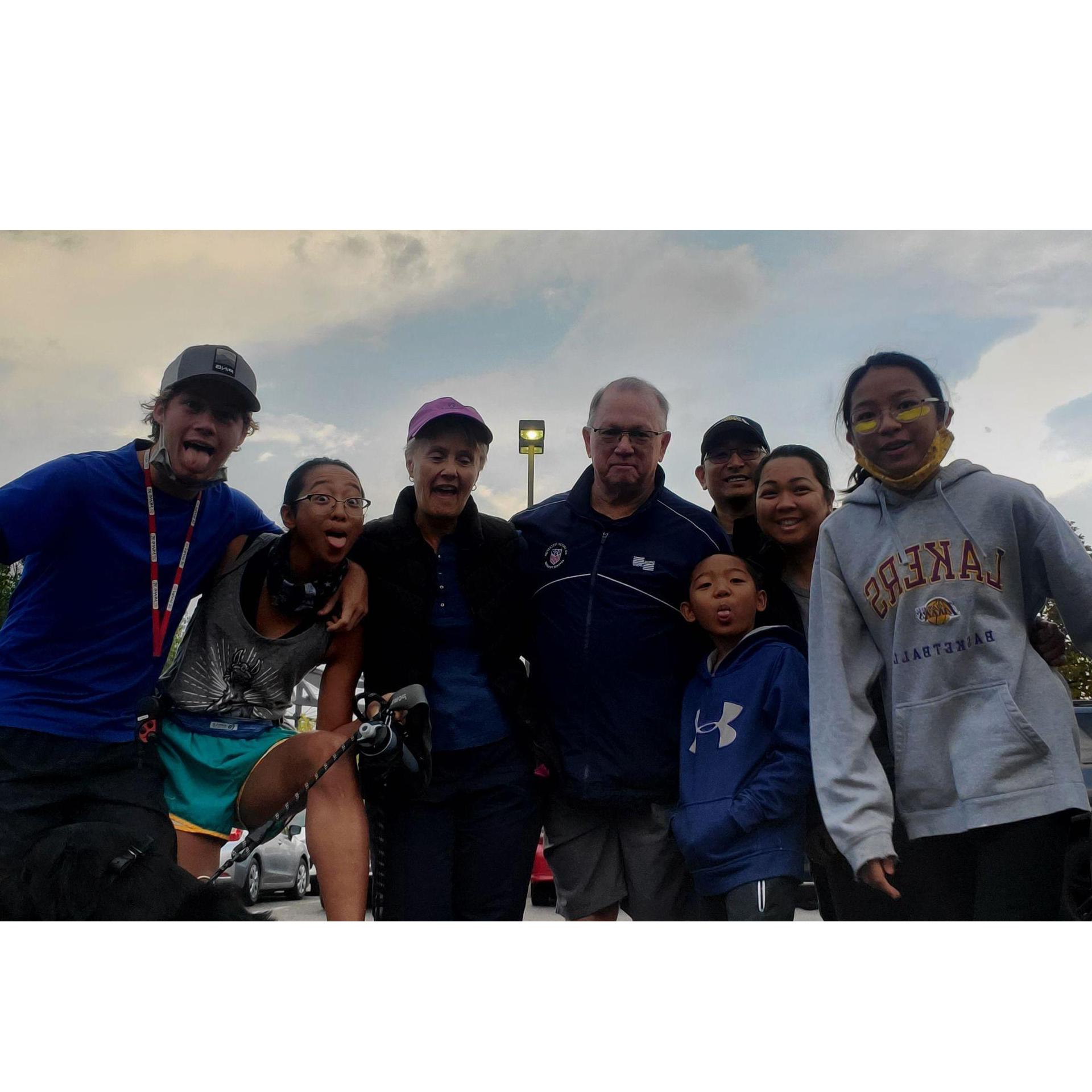 We all went to cheer on Serena at her first half marathon race