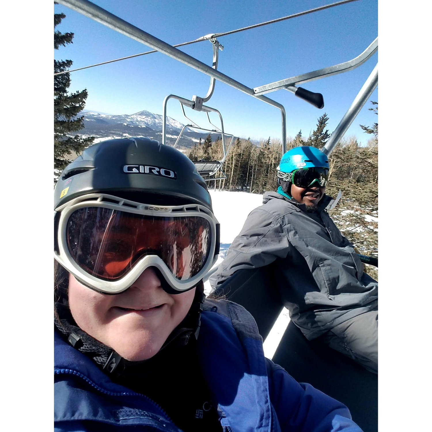 The first time we went skiing/snowboarding together