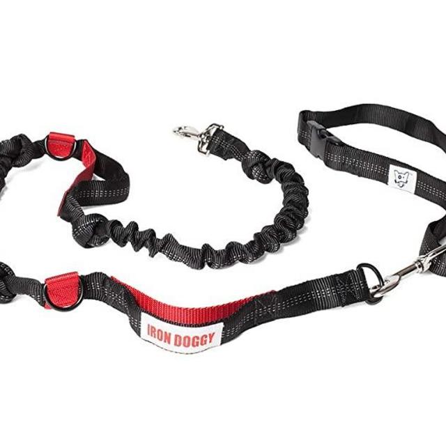 IRON DOGGY Runner's Choice Hands-Free Dog Leash (with Belt) for Running-Hiking - 54" Total Length, with 3 Unique Adjustable Settings - Quality High-Performance Materials - Made here in The USA