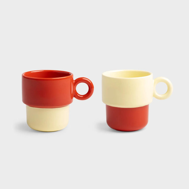 Mug chiquito red large set of 2