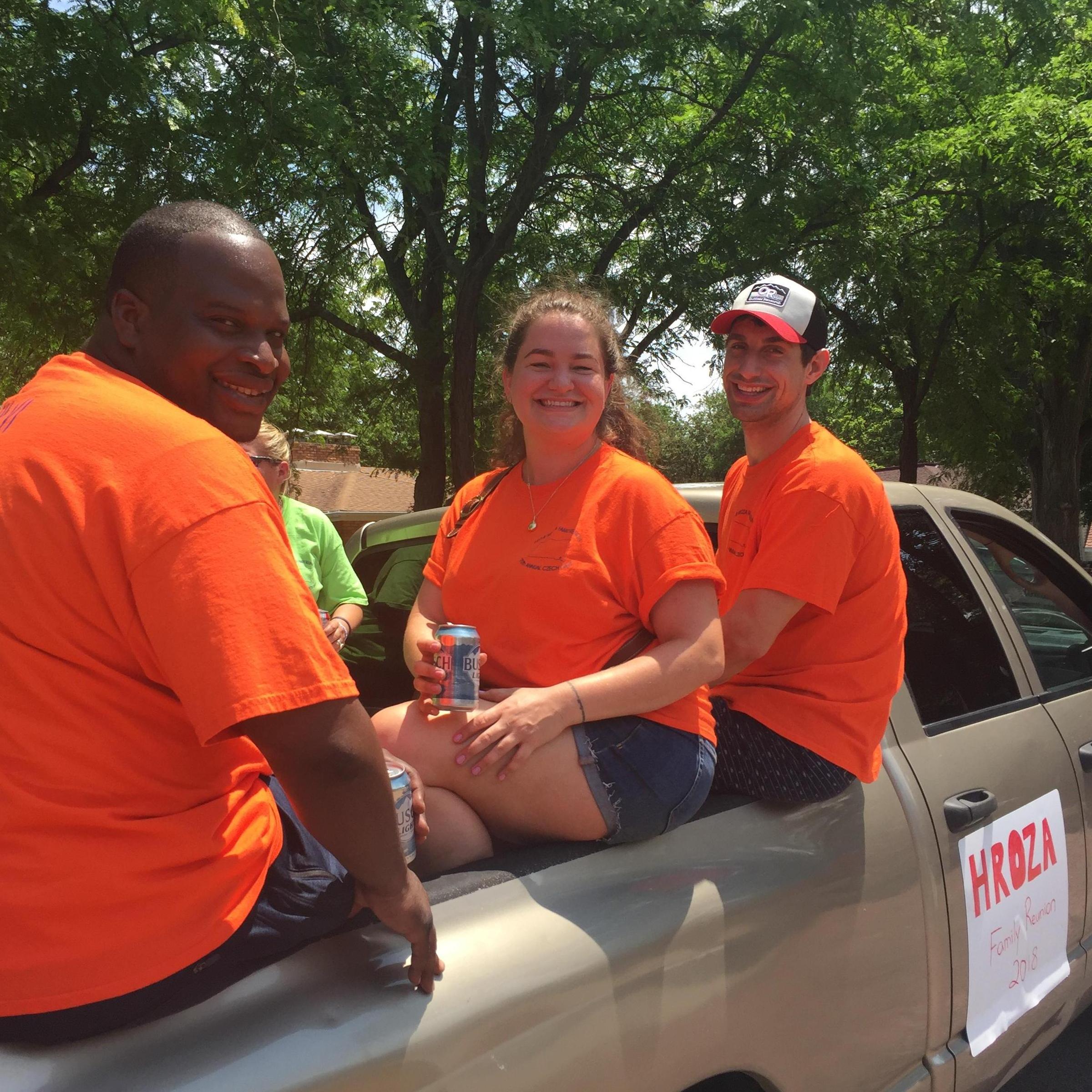 Making memories on the Hroza family float at the Czech heritage festival in South Dakota