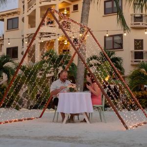 Romantic dinner on the beach