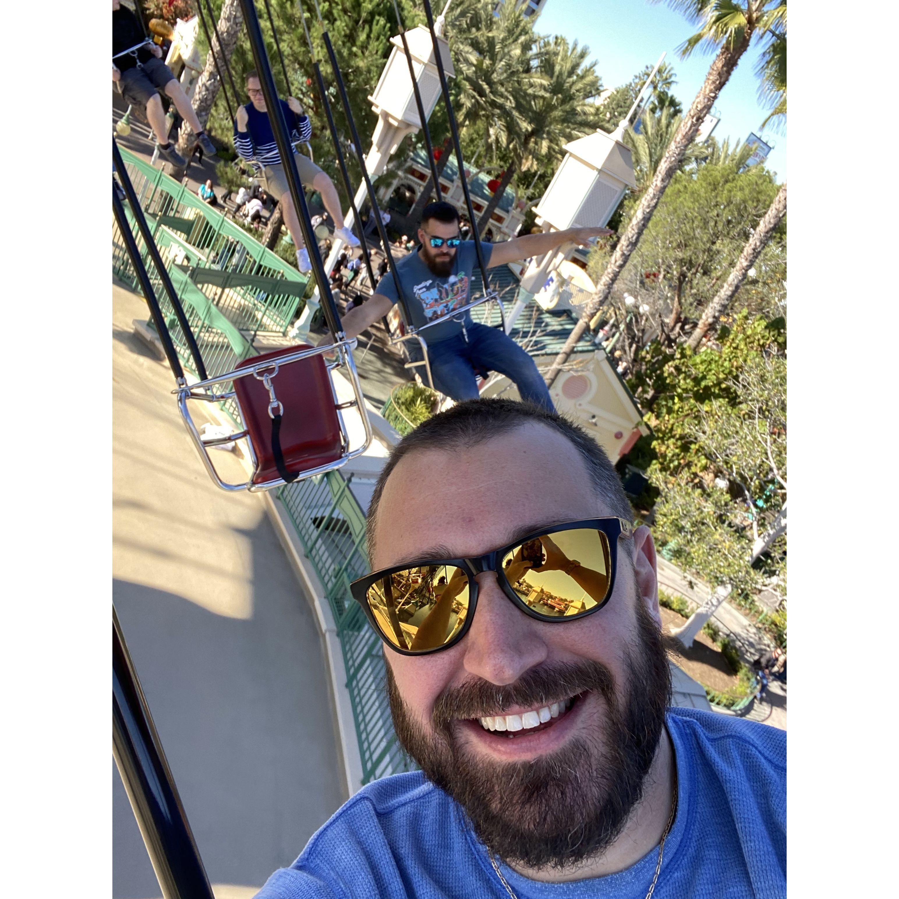 Jordan loves the swings