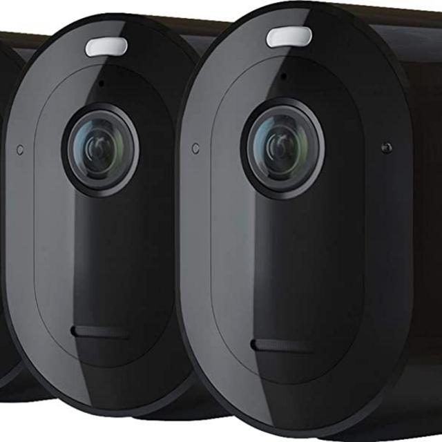 Arlo Pro 4 Spotlight Camera - 3 Pack - Wireless Security, 2K Video & HDR, Color Night Vision, 2 Way Audio, Wire-Free, Direct to WiFi No Hub Needed, Black - VMC4350B