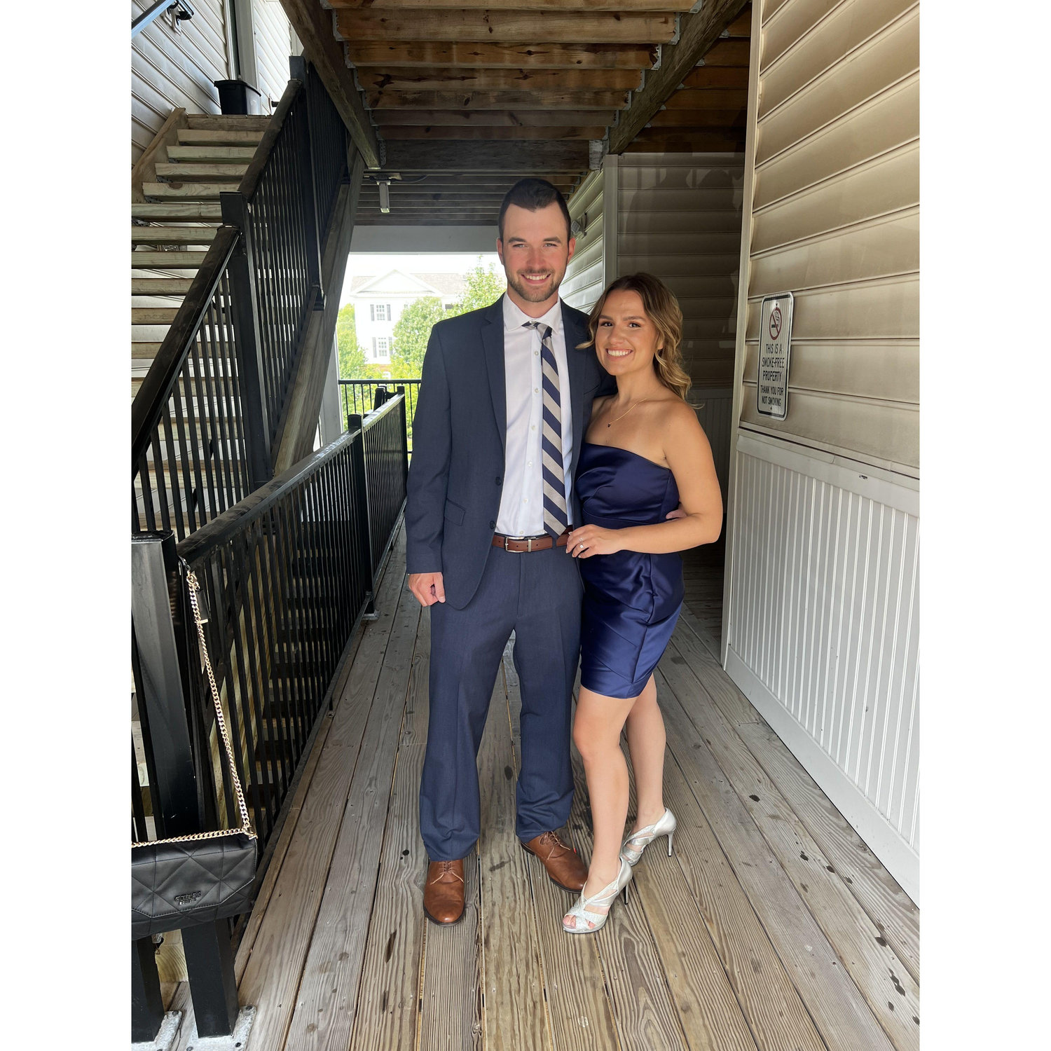 Thomas and Jess celebrating in South Bend for a wedding!