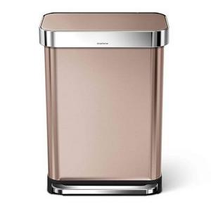 simplehuman™ 55L Liner Rim Rectangular Step Can, Rose Gold