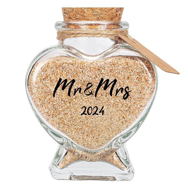 TUNGURIS Mr&Mrs 2023 Sand Keepsake Jar, Bridal Shower Gift, Wedding Gift, Engagement Gift, Honeymoon Gift, Travel Gift for Couples, Newlywed, Fiance(Gift Box Includes) - 40ml Glass