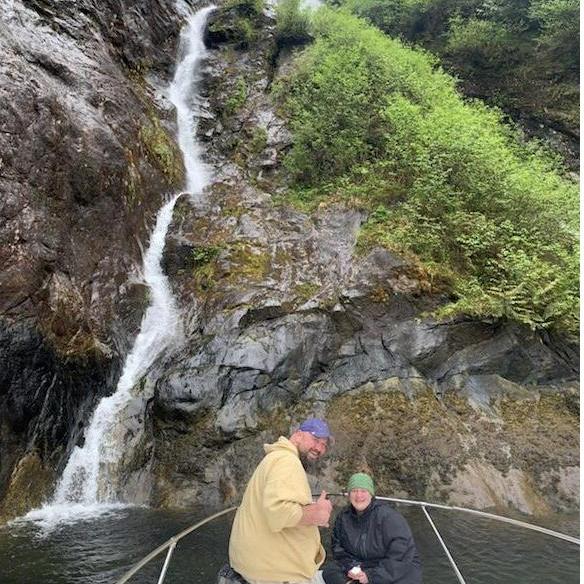 Sven's proposal under the waterfall in the Misty's.