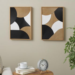 2-Piece Geometric Round Forms Wall Decor Set