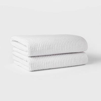 Light Gray Quick Dry Ribbed Bath Towel Set - Threshold™