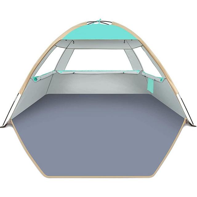 Gorich Beach Tent, Beach Shade Tent for 3 Person with UPF 50+ UV Protection, Portable Beach Tent Sun Shelter Canopy, Lightweight & Easy Setup Cabana Beach Tent