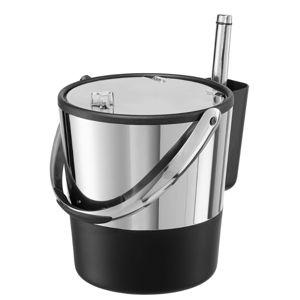 Oggi Insulated Ice Bucket, 4 Quart / 3.8 L, Stainless Steel, Black.