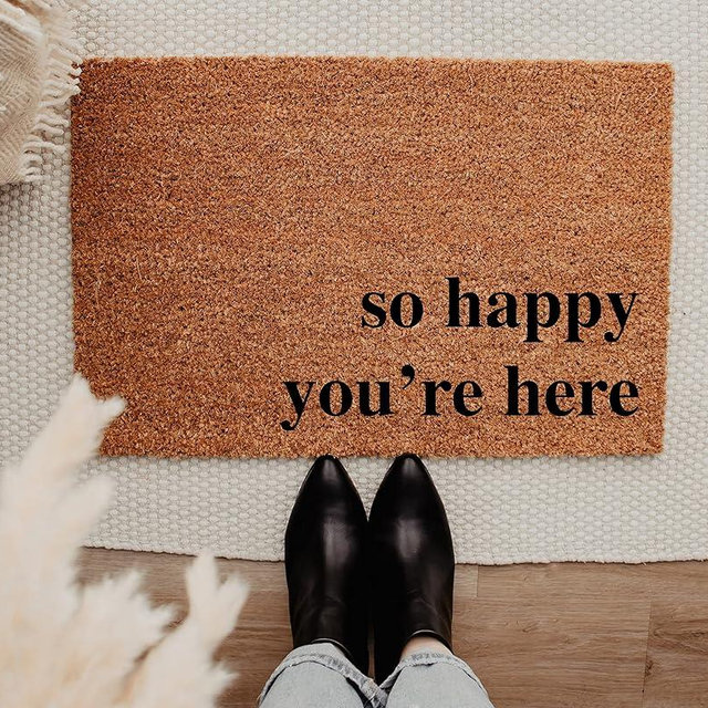 So Happy You're Here Doormat Modern doormats, Alphabet Doormat Home Decor 16x24 Inch