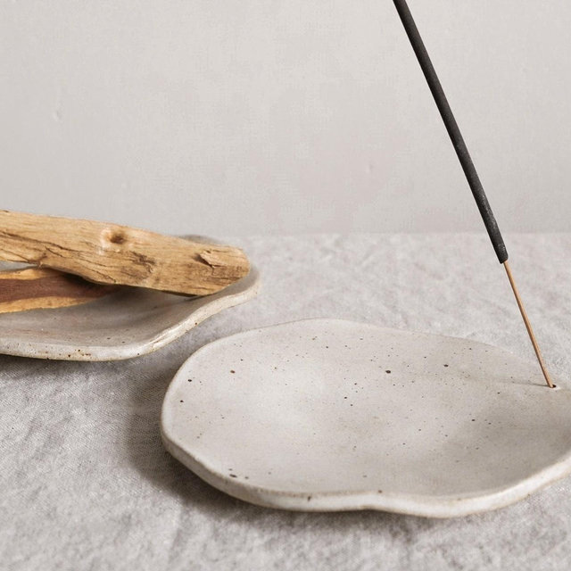 Palo Santo / Incense Holder handmade ceramic dish.
