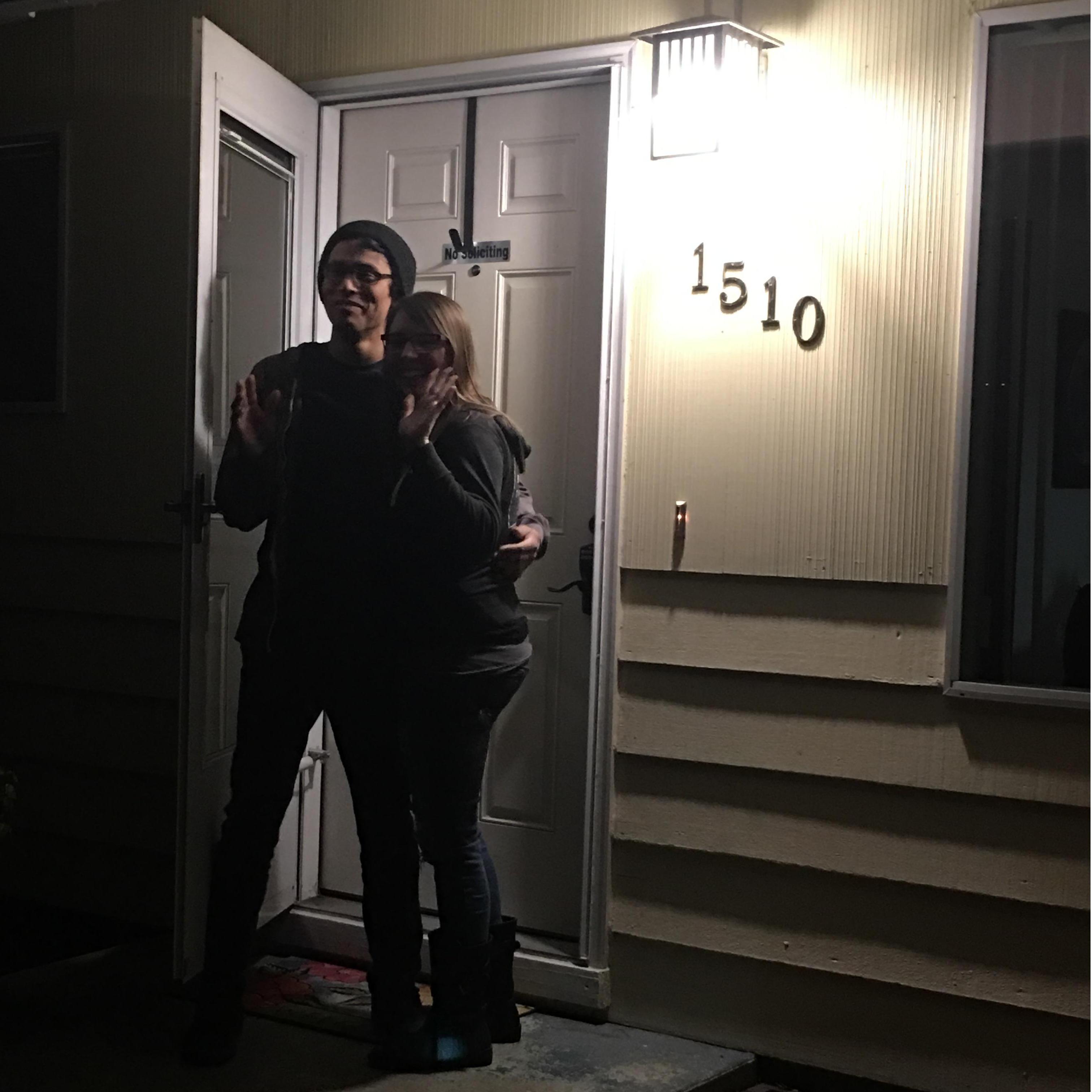 Kelly took this picture as she was driving away and called us her "grandparents"