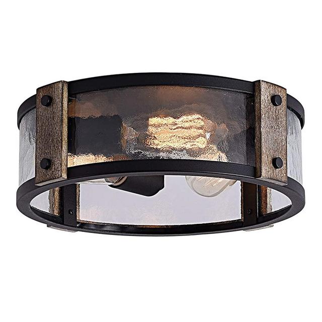 Flush Mount Ceiling Light,13-inch Rustic Ceiling Light Fixture, 3-Light Farmhouse Outdoor Lighting Fixtures Ceiling for Living Room, Kitchen,Bedroom, Dining Room, Foyer, Hallway