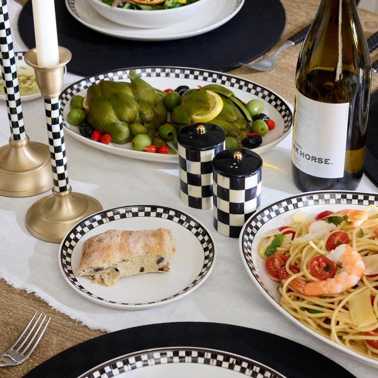 マッケンジーチャイルズ 小皿 MacKenzie-Childs, Courtly Check Everyday Stoneware Small Plate